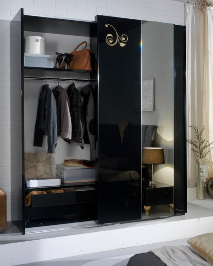 Sofia Black-Gold Bedroom Set
