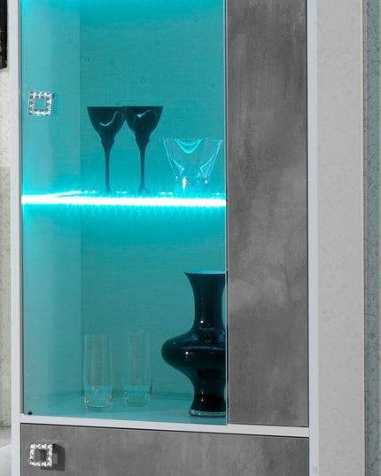 Stella White-Grey Italian 1 Door Cabinet