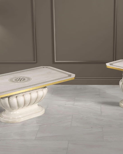 Aurora Beige Birch Gold Italian Coffee Table