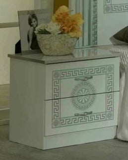 New Serena White-Silver Bedroom Set