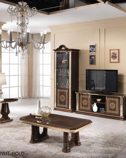 New Venus Walnut-Gold Coffee Table