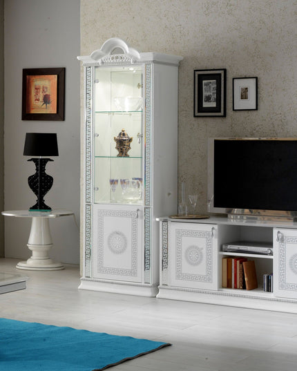New Venus White-Silver 1 Door Cabinet
