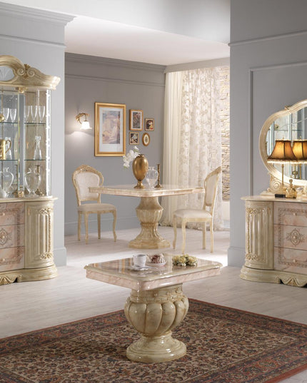 Betty Onyx Beige-Gold 3 Door Buffet With Mirror