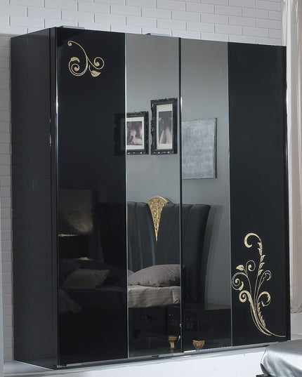 Sofia Black-Gold Bedroom Set