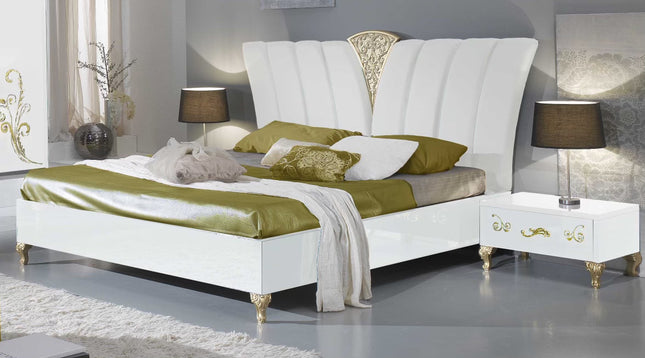 Sofia White-Gold Bedroom Set
