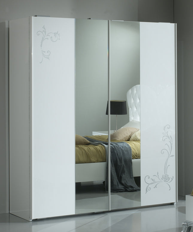 Daniela White-Silver Bedroom Set