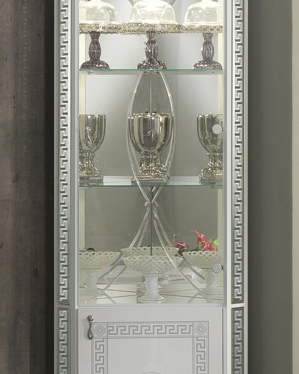 New Venus White-Silver Corner Cabinet