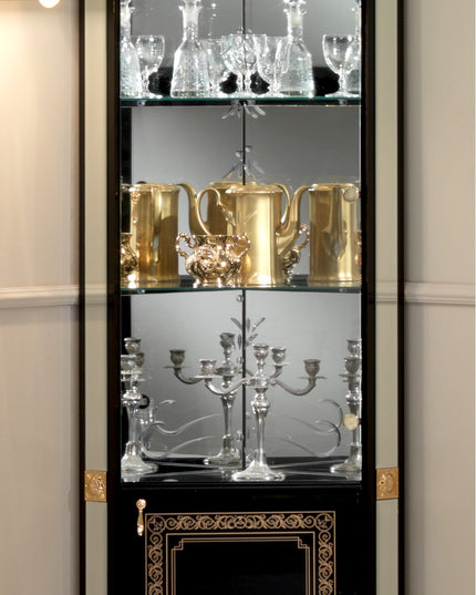 Betty Black-Gold Corner Cabinet