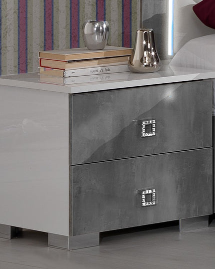 Stella White-Grey Italian Bedroom Set