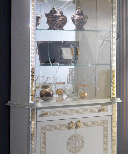 New Venus Beige-Gold 2 Door Display Cabinet