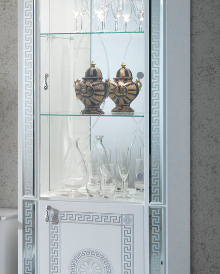New Venus White-Silver 1 Door Cabinet