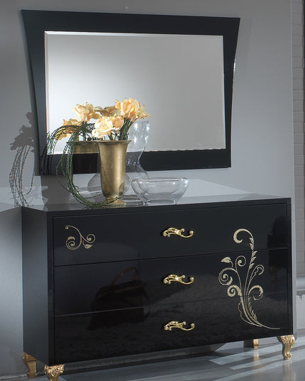 Sofia Black-Gold Bedroom Set