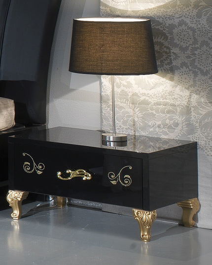 Sofia Black-Gold Bedroom Set