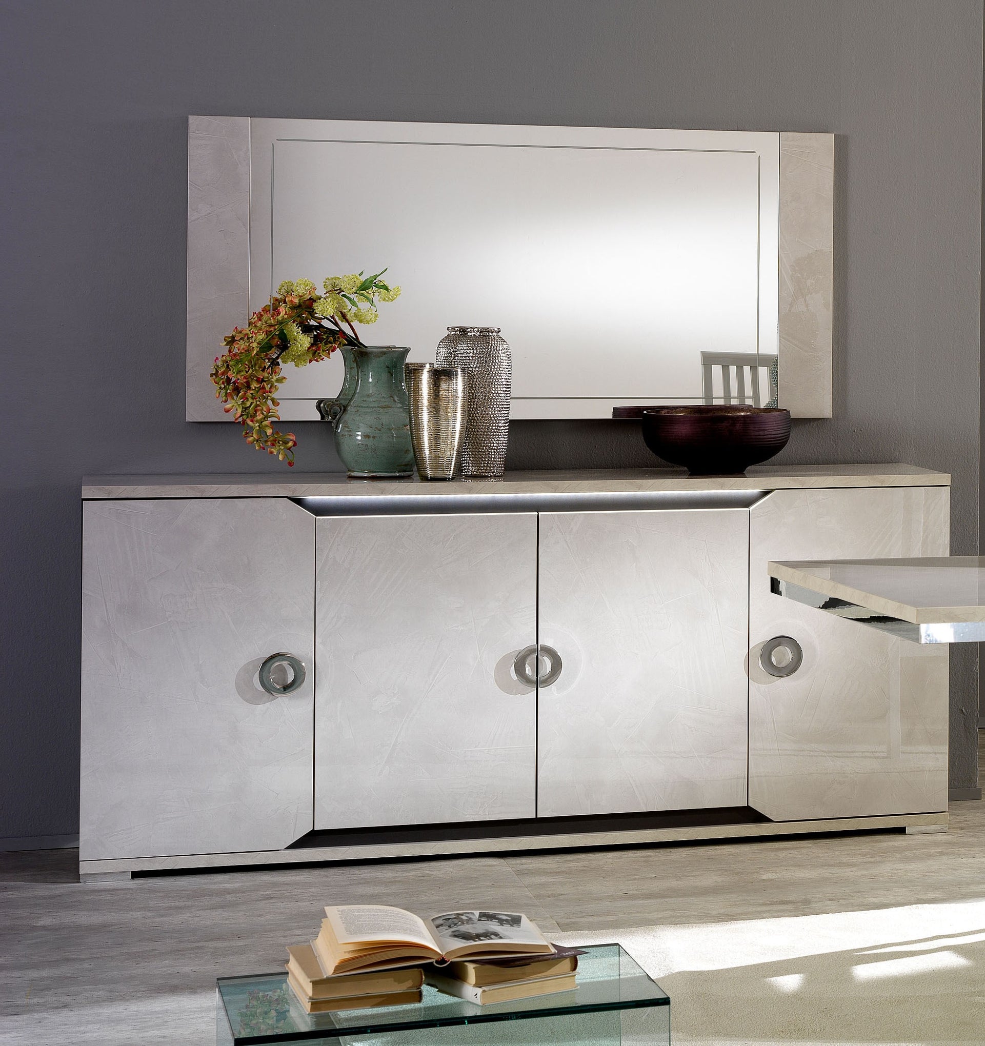 Mistral 4 Door Sideboard With LED Lights – Billboard Furniture